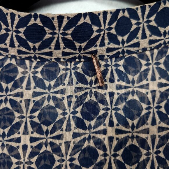 MISA Los Angeles Mini Dress Size Large Chiffon Ruffle Tiered Button Front - Picture 10 of 13